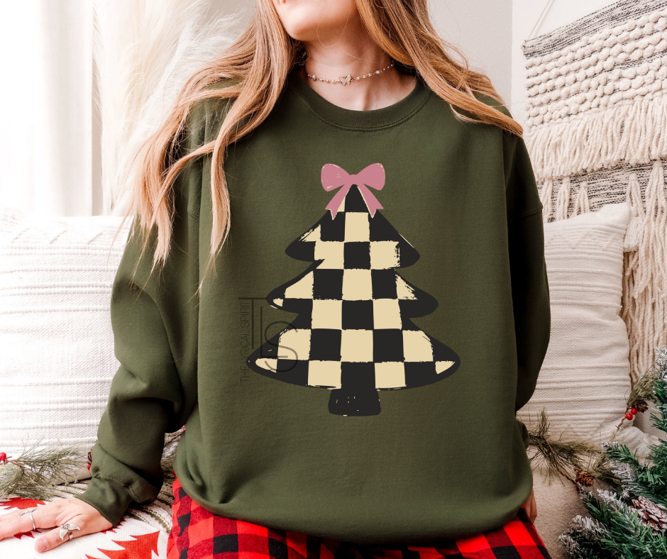 Checkered Christmas Tree Sweatshirt