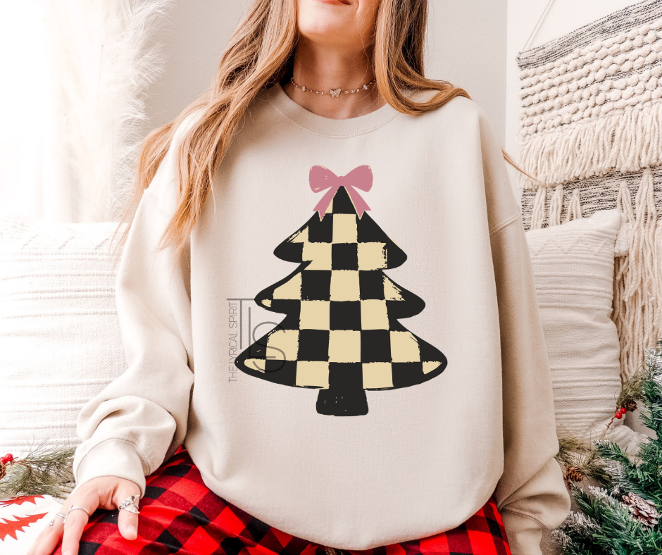 Checkered Christmas Tree Sweatshirt