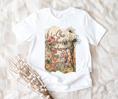 She Blooms Where The Tide Turns Custom Exclusive T-Shirt