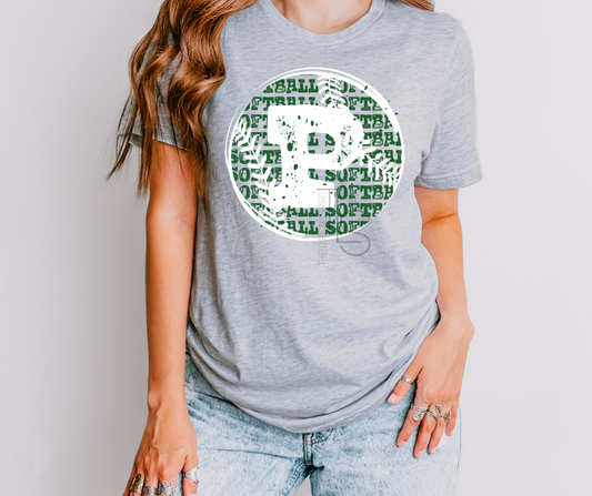 Paradise Panthers Distressed Softball Custom T-Shirt