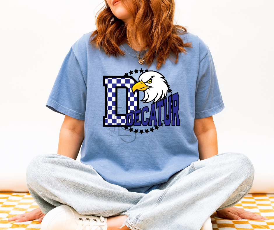 Decatur Eagles Checkered Circle Custom Exclusive T-Shirt