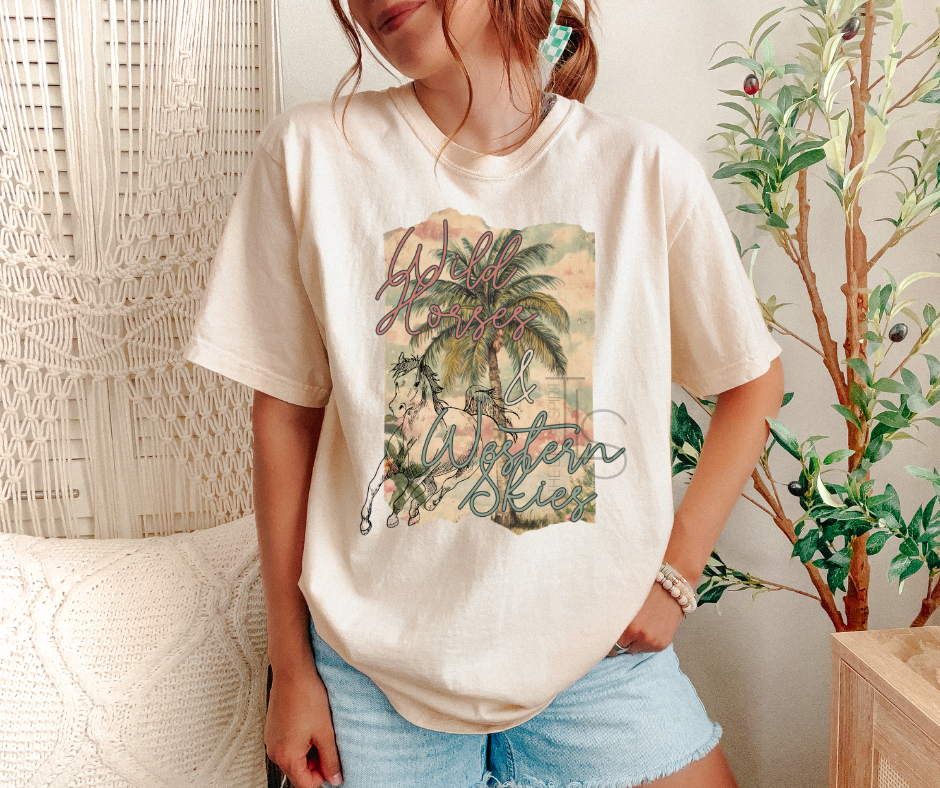 Wild Horses & Western Skies Custom Exclusive Comfort Colors T-Shirt