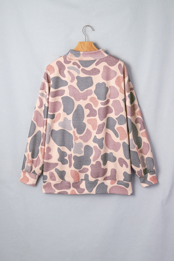 Camo Howdy Western Pullover Mock Neck Sweatshirt