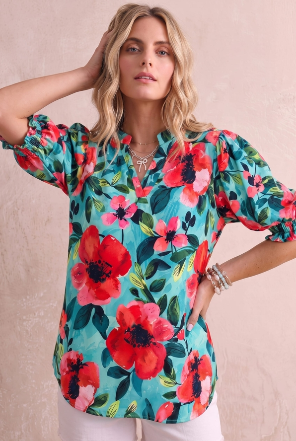 Paradise Bloom Floral Blouse