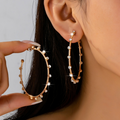Crystal-Studded Gold Hoop Earrings