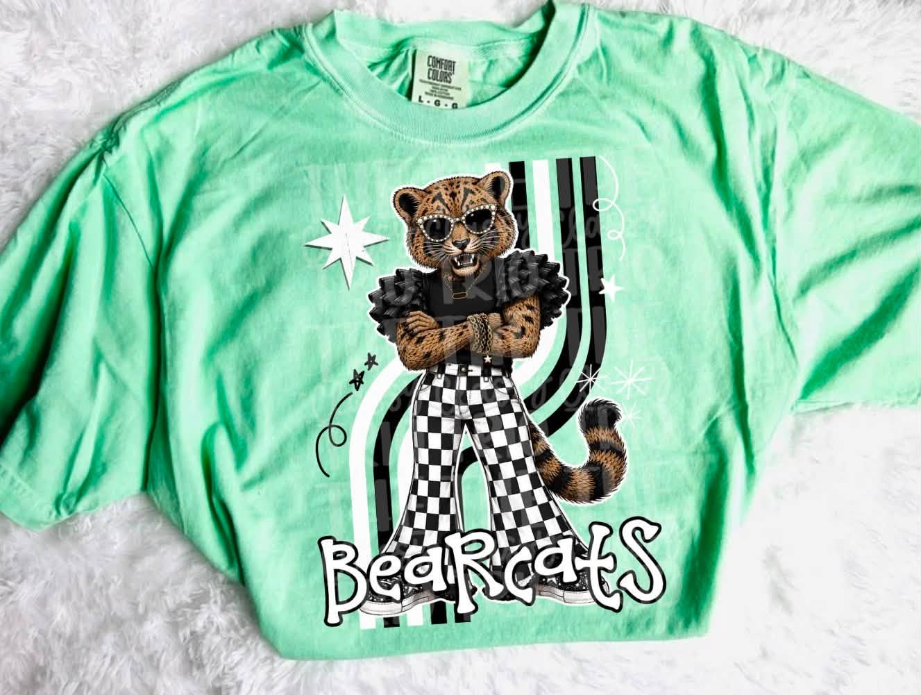 Retro Mascot Checkered Pants Spirit T-Shirt
