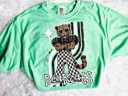 Retro Mascot Checkered Pants Spirit T-Shirt