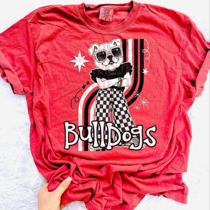 Retro Mascot Checkered Pants Spirit T-Shirt