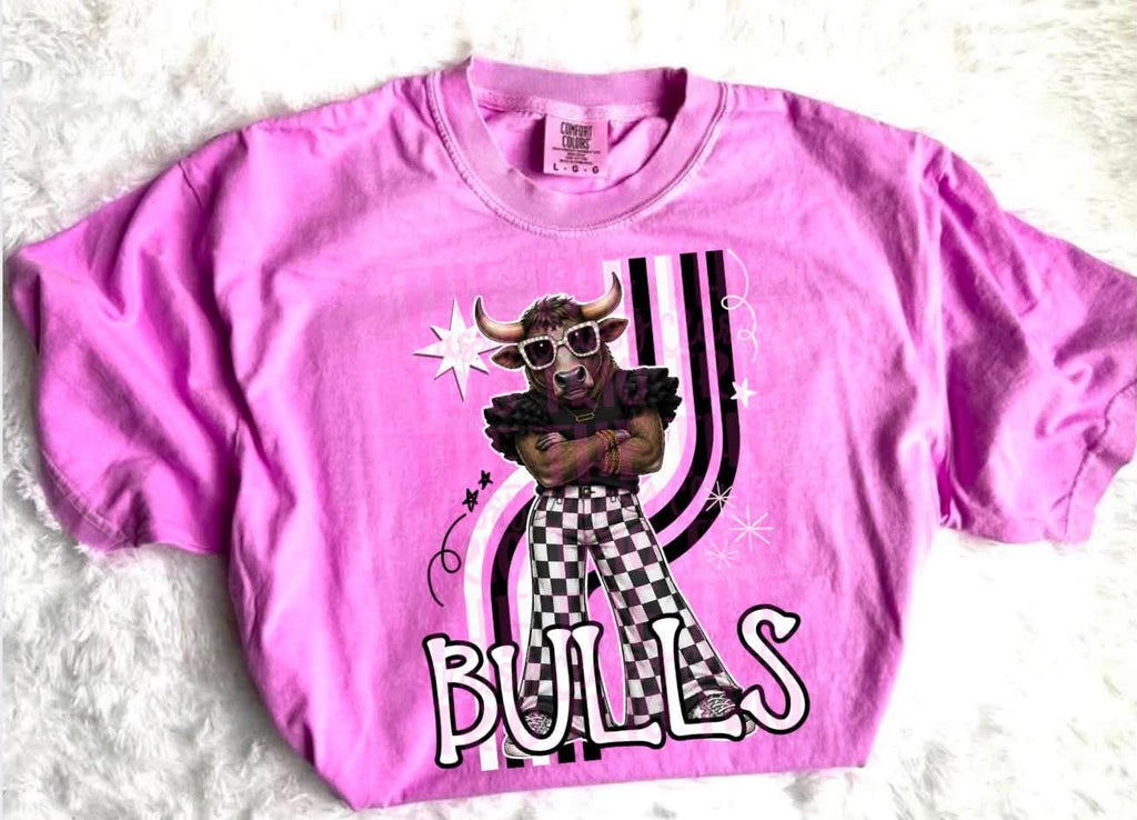 Retro Mascot Checkered Pants Spirit T-Shirt