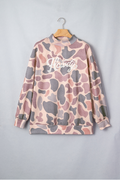 Camo Howdy Western Pullover Mock Neck Sweatshirt