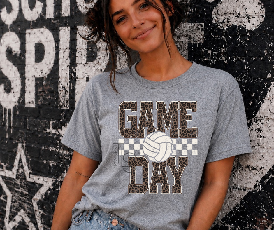 Game Day Leopard Volleyball T-Shirt