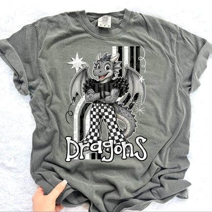 Retro Mascot Checkered Pants Spirit T-Shirt