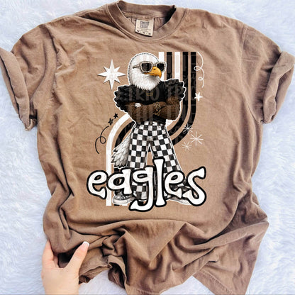 Retro Mascot Checkered Pants Spirit T-Shirt