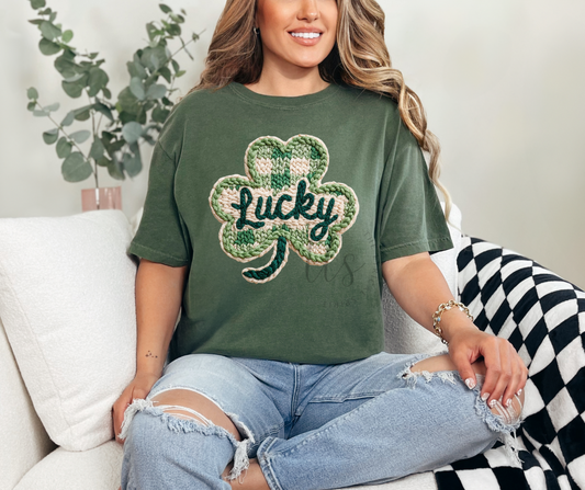 Lucky Clover Faux Yarn T-Shirt