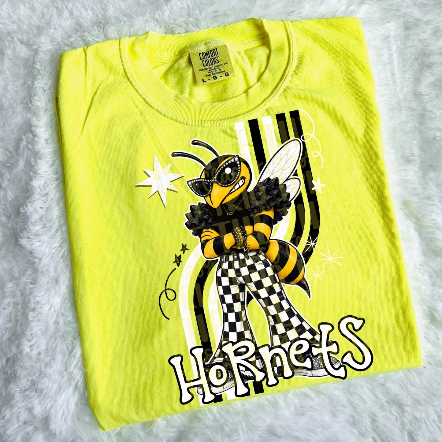 Retro Mascot Checkered Pants Spirit T-Shirt