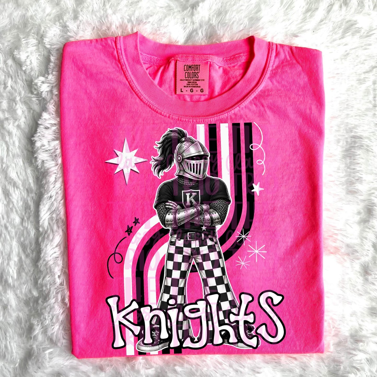 Retro Mascot Checkered Pants Spirit T-Shirt