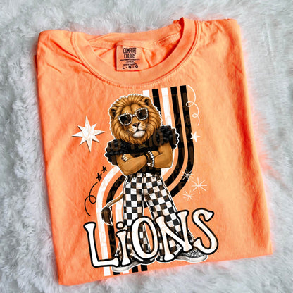 Retro Mascot Checkered Pants Spirit T-Shirt