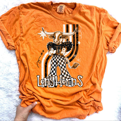 Retro Mascot Checkered Pants Spirit T-Shirt