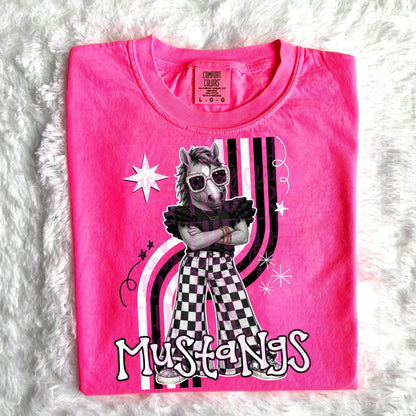 Retro Mascot Checkered Pants Spirit T-Shirt