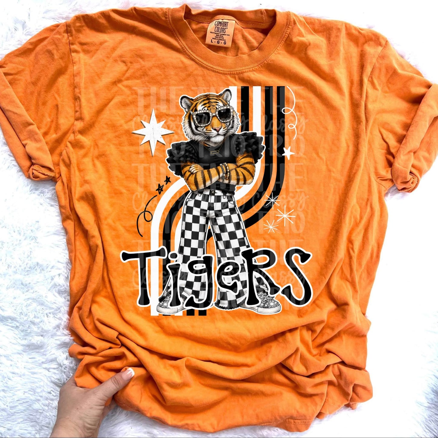 Retro Mascot Checkered Pants Spirit T-Shirt