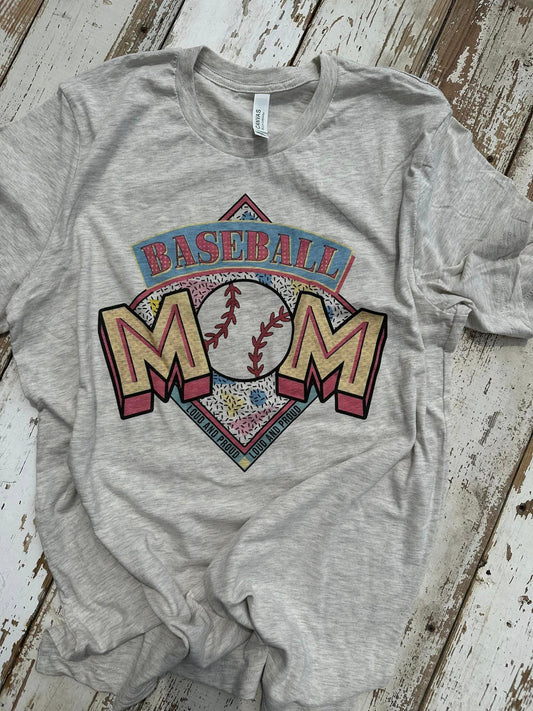 Retro Baseball Mom T-Shirt