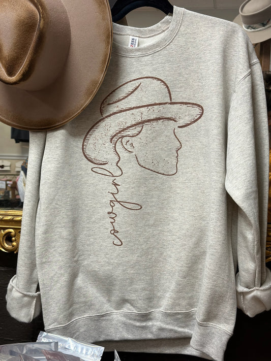 Cowgirl Outline Sweatshirt