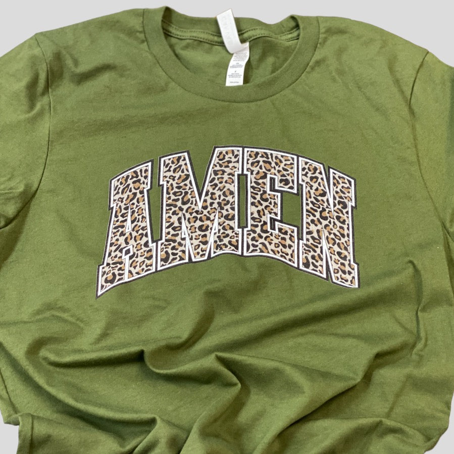 Leopard Amen T-Shirt